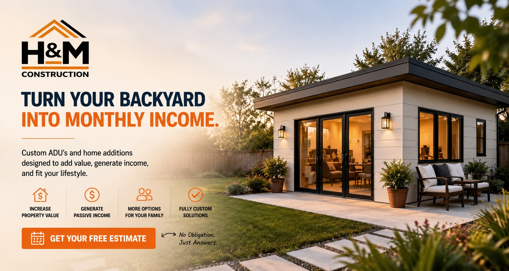 Custom backyard ADU by an ADU contractor serving San Luis Obispo County and Santa Barbara County